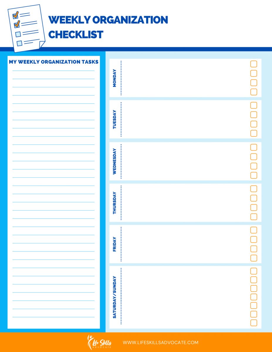 Weekly Organization Checklist