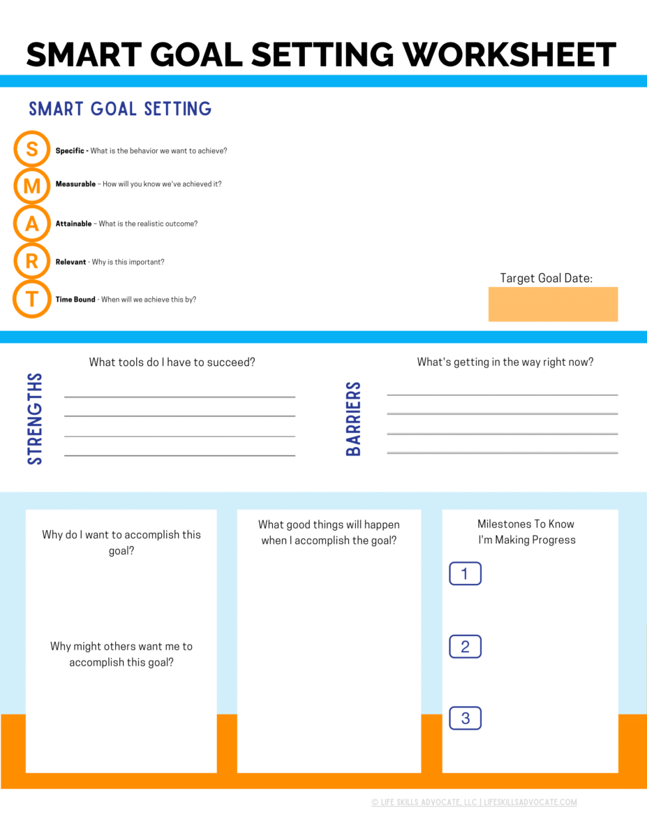 Free SMART Goal Setting Worksheet Life Skills Advocate Free SMART Goal Setting Worksheet Life Skills Advocate